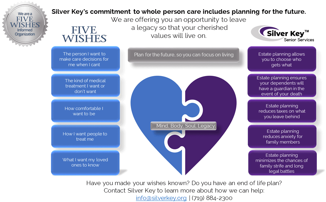 five wishes, silver key senior services, legacy planning, end of life planning, colorado, colorado springs,